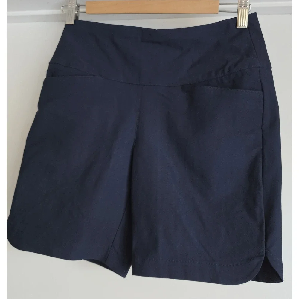 NWT Lady Hagen Women's Golf Shorts Size S Navy Solid Bermuda Athleisure Casual